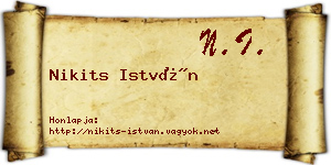 Nikits István névjegykártya